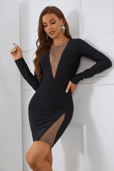 Lora V-neckline Mesh Bandage Dress Ins Street